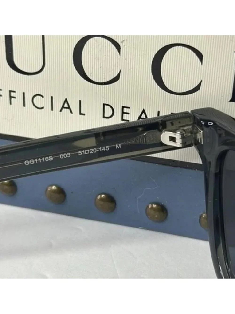 New Authentic Gucci GG1116S 003 51 Men's Sunglasses